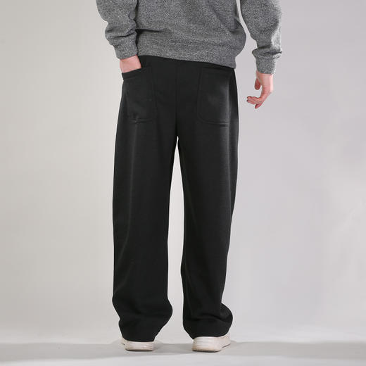 DRONKOO 2025 抽绳前斜破骨膝盖破缝右袋金属标复合绒厚休闲长裤 商品图4