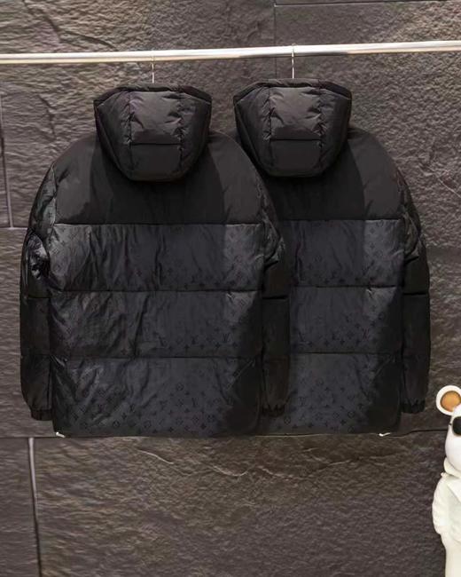 D122632满印拼接老花logo运动款加厚连帽羽绒服 商品图1