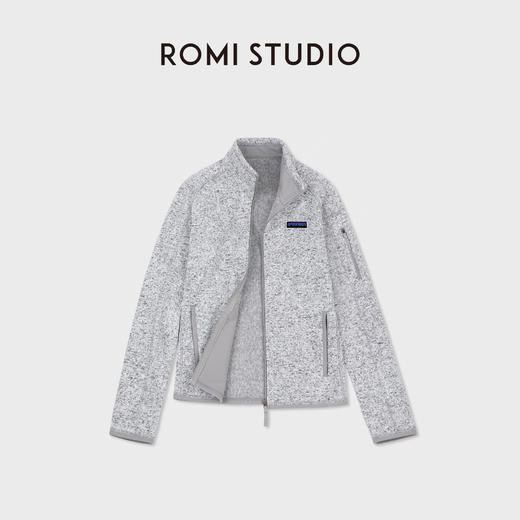 ROMI STUDIO“磨绒针织”亲肤弹力修身YKK立领细绒外套RWCAWD6338 商品图2