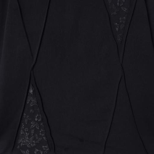 T5094SDSA男士秋冬新款痞帅男装潮牌褶皱花卉拼接圆领长袖T恤百搭宽松 商品图3