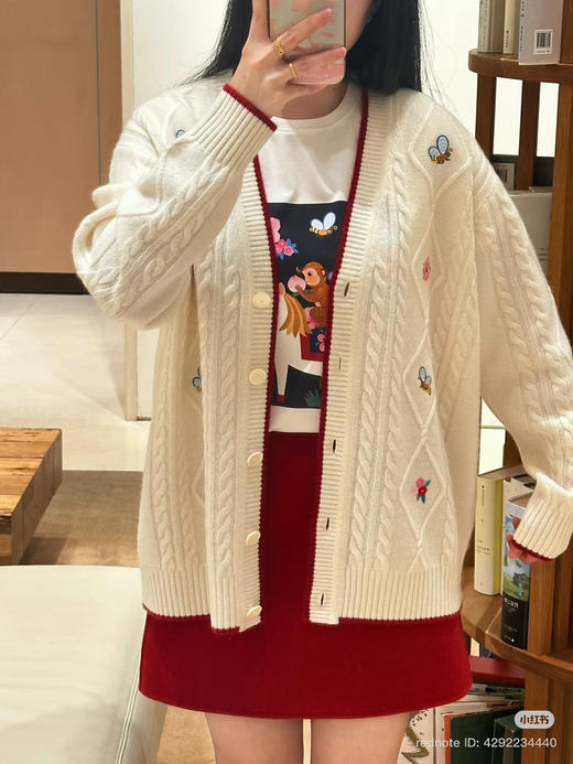 1226-8 独家圆正 小禾 新春胶囊系列 趣味刺绣 羊毛羊绒 廓形开衫 外套 商品图10