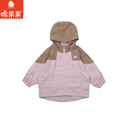 棉果果春季新品女童涤丝纺纯棉内里拼色洋气连帽风衣M122100326109 商品图1