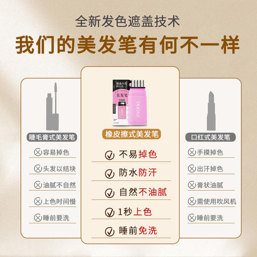 多爱黑发一涂遮白发根补染神器便携遮白美发笔9g*1盒 商品图3