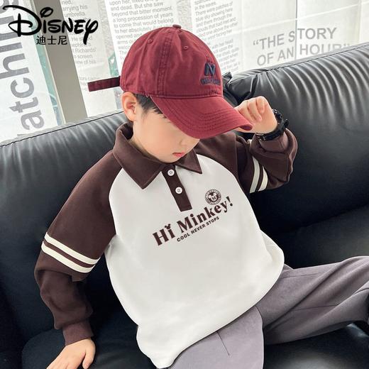 迪士尼男童卫衣春秋款2024新款儿童polo衫学院男孩春装男大童上衣 商品图5