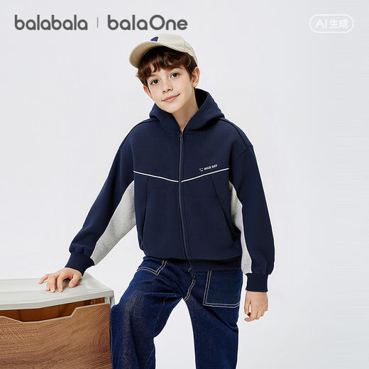 巴拉巴拉童装儿童外套女童男童上衣2026新款春装印花拼色百搭时尚 商品图2