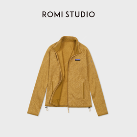 ROMI STUDIO“磨绒针织”亲肤弹力修身YKK立领细绒外套RWCAWD6338