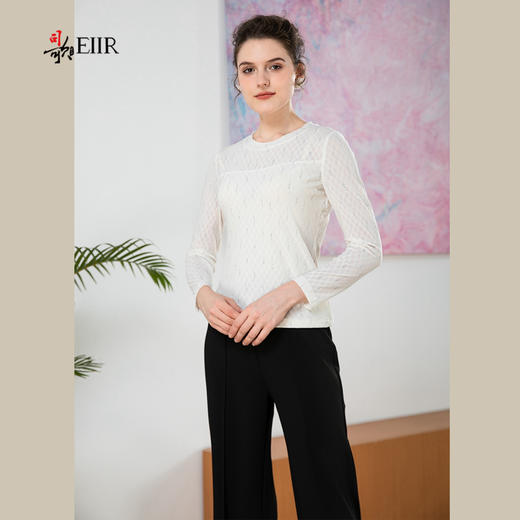 司歌弹力亮丝打底上衣套头长袖女春秋T901145X 商品图2