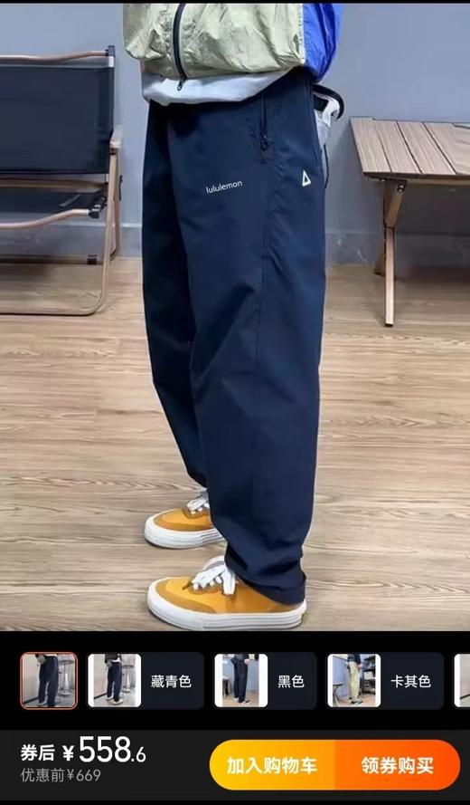 D122628微锥日常梭织宽松徒步登山加绒休闲裤 商品图3