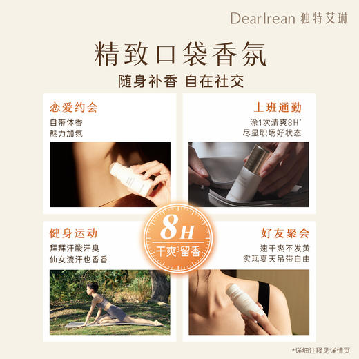 【侯明昊同款丨满2件减20元丨满3件减30元】DearIrean 独特艾琳香体露女腋下干爽滚珠止汗露留香水走珠液50ml（官方自营） 商品图6