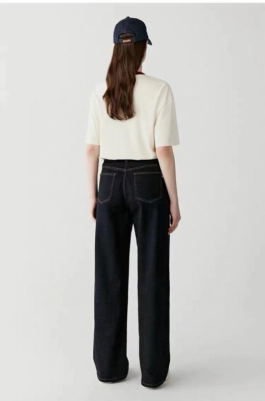 D122630秋冬加绒直筒裤复古深蓝色贴兜牛仔裤 商品图6