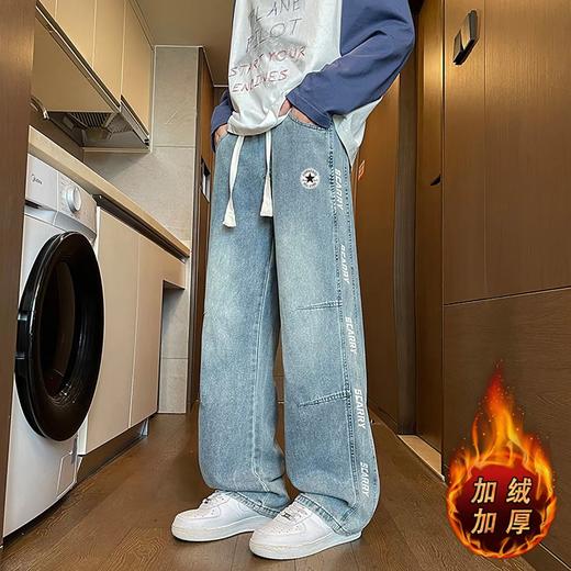 D122620加绒加厚纯色百搭运动束脚卫裤休闲裤男女同款 商品图4