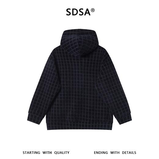 WY1558SDSA男士秋冬新款痞帅男装撞色格纹格子连帽卫衣百搭时尚套头上衣 商品图5