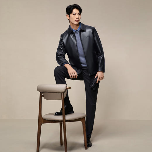 【绵羊皮/可拆卸内胆】柒牌真皮皮衣男士秋冬新款商务休闲外套129J70270 商品图4