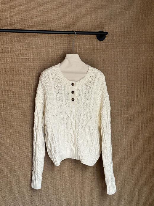 【秋冬精选】复古气质RL纽扣麻花宽松针织衫棉质毛衣 商品图6