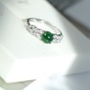 纯天然危地马拉翡翠 满绿蛋面6*6mm 纯银精工配件 可开合戒指 商品缩略图4