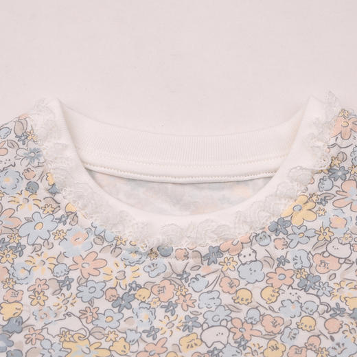 棉果果春季新品女童氨棉汗布纯棉打底衫碎花T恤M122140226104 商品图1