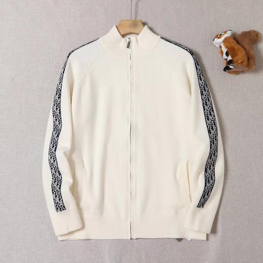 D122634半高领拉链设计字母提花毛衣开衫针织衫 商品图4