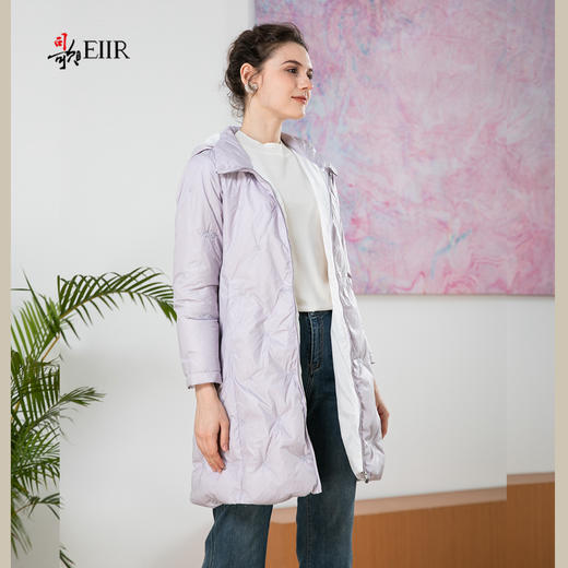 司歌绣花羽绒连帽拉链外套女收腰Y901169X 商品图1