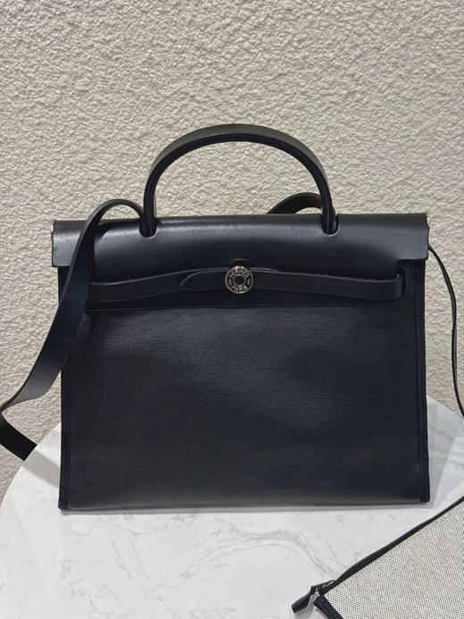 爱马仕 herbag 黑白 防水布 斜挎包 商品图1