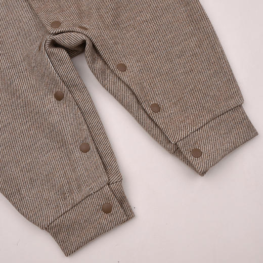 棉果果春季新品男童氨棉纯棉针织斜纹小绅士假两件对开爬衣对开连体衣M112722226141 商品图4