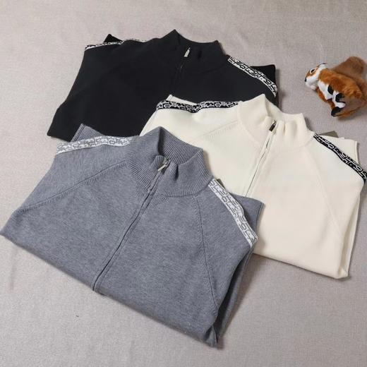 D122634半高领拉链设计字母提花毛衣开衫针织衫 商品图2