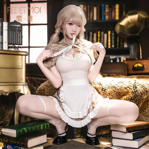 【情趣内衣】霏慕 奶油华夫饼开裆连体衣套装ZY185 商品图2