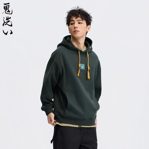 ONIARAI/鬼洗26春季新品黑标石器时代蜂迹拼接连帽卫衣男 A240025 商品图1