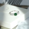纯天然危地马拉翡翠 满绿蛋面6*6mm 纯银精工配件 可开合戒指 商品缩略图1