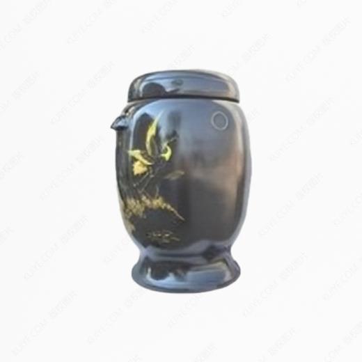 纯手工拉坯五色泥紫陶仙鹤大坛（镀金）骨灰坛骨灰罐骨灰盒寿盒 商品图0