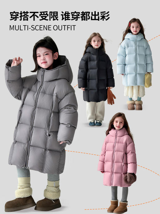 【防寒抗湿❗️穿1件顶3件】女童长款羽绒服2025冬季抗湿无氟极寒新国标90绒加厚保暖童装外套。jb 商品图3