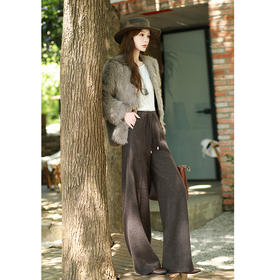 【鹅公主 羊毛蚕丝法式直筒裤】90-155斤可穿，美绒呢羊毛直筒裤，面层质感佳，直筒修饰腿型，后口袋添美。做工精，腰部抽绳更舒适~