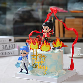 儿童蛋糕，哪吒敖丙蛋糕