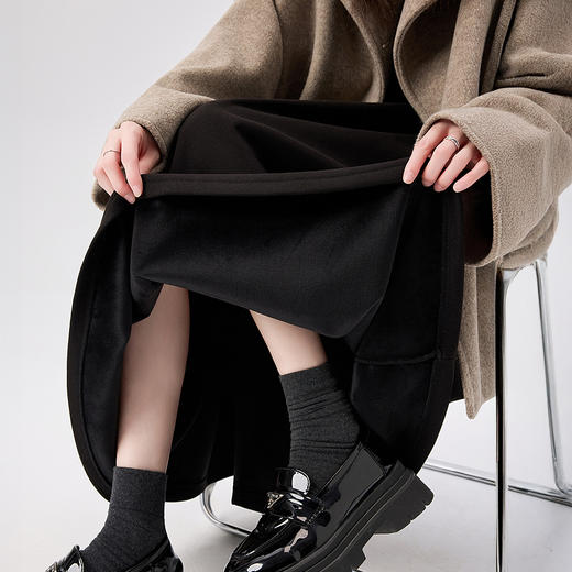 DANMO旦茉 赫本高腰A字毛呢半身裙 常规款/加绒款 显高显瘦 时尚百搭 4色可选 商品图8