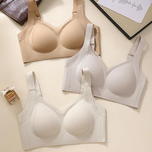 D1-【A-C全罩杯】【10A抑菌无痕提拉】润微防下垂内衣女大小胸聚拢收副乳无钢圈文胸【圆润款】【75-95底围】慕纱轻提 /空谷幽香 商品图7