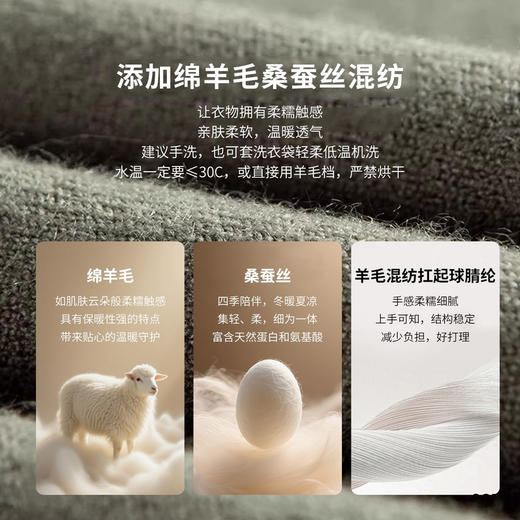 【门店新品&含羊毛&蚕丝】圣得西2025年冬季男士毛衫加厚针织衫 商品图2