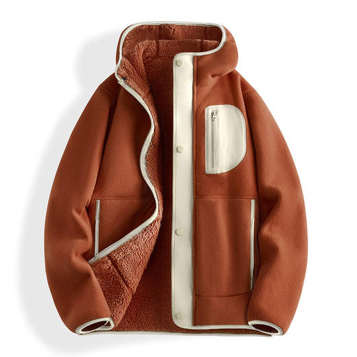 NICESELF 连帽立领防风保暖搭简约风抓绒衣（3-5天发货） 商品图3