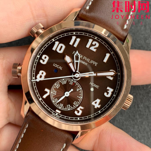 V2升级版 GR百达翡丽复杂功能时计5524系列 两地时区Calatrava飞行家旅行时间男士腕表 表径42mm 商品图2