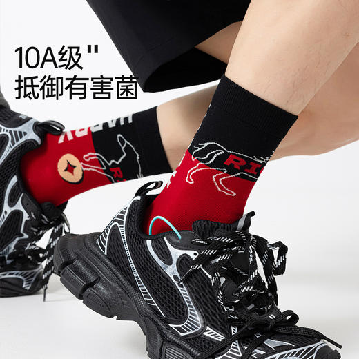 热卖2W+新年袜！新年开运红红火火 JKN秋冬马年情侣中筒袜 新疆长绒棉 5双礼盒装 2026新款新年鸿运袜 商品图5