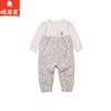 棉果果春季新品女童氨棉汗布纯棉小碎花爬衣假两件对开连体衣M122722226102 商品缩略图1