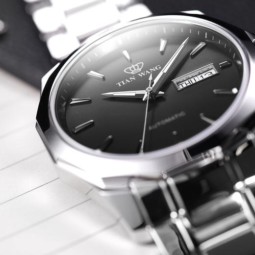 TW002873-23 天王TIAN WANG 【多边形表圈】山河时尚尊贵手表男商务大气钢带自动机械男士手表 商品图1