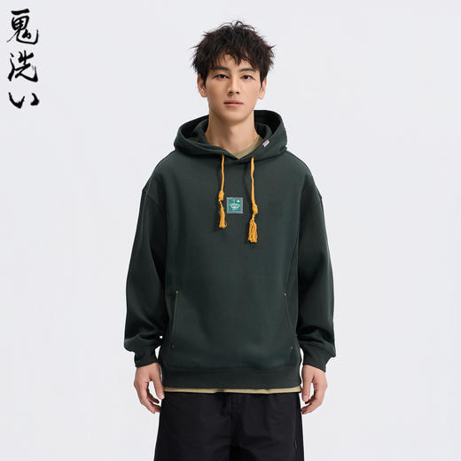 ONIARAI/鬼洗26春季新品黑标石器时代蜂迹拼接连帽卫衣男 A240025 商品图0