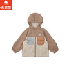 棉果果春季新品男童涤丝纺纯棉内里拼色洋气连帽风衣M112100326146 商品缩略图2
