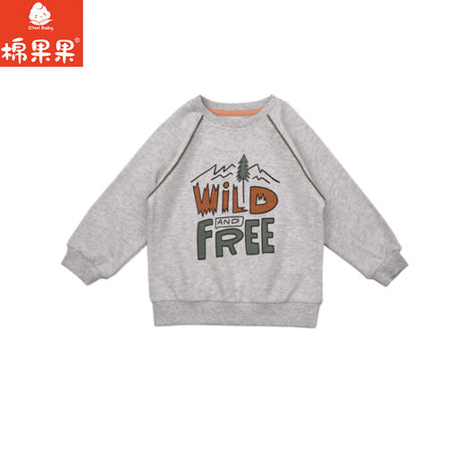 棉果果春季新品男童纯棉小线圈卡通图案圆领套头卫衣M112180226158 商品图1