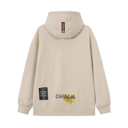 ONIARAI/鬼洗26春季新品黑标石器时代蜂迹拼接连帽卫衣男 A240025 商品图4