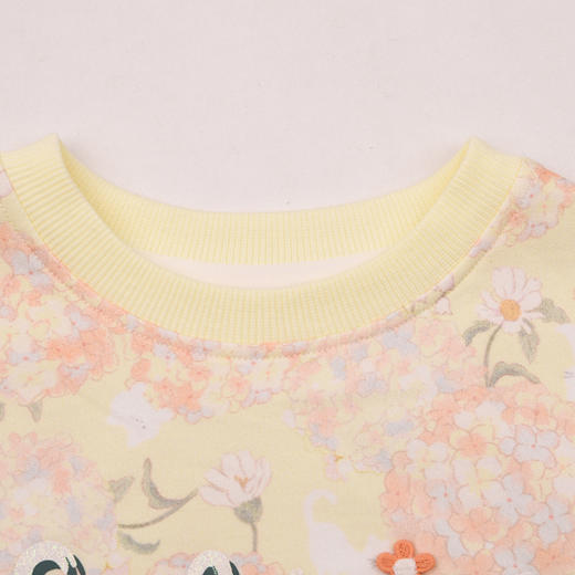 棉果果春季新品女童纯棉小线圈满印小碎花圆领套头卫衣M122180226114 商品图2