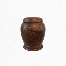 纯手工拉坯五色泥紫陶龙凤小坛（浮雕）骨灰坛骨灰罐骨灰盒寿盒