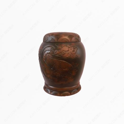 纯手工拉坯五色泥紫陶龙凤小坛（浮雕）骨灰坛骨灰罐骨灰盒寿盒 商品图0