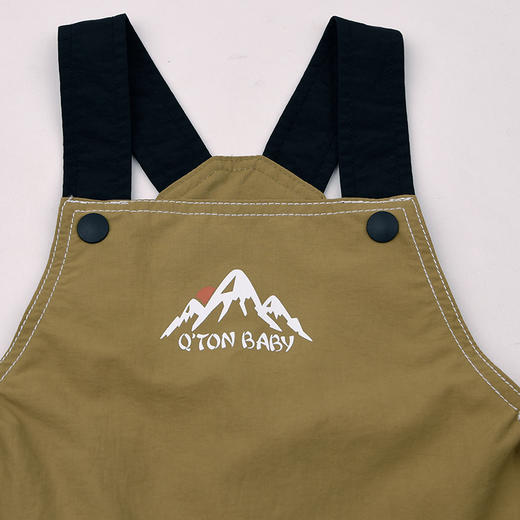 棉果果春季新品男童涤丝纺卡其色裤子梭织背带裤M102204326168 商品图3