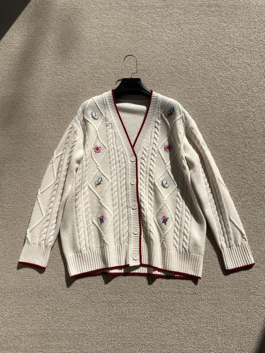1226-8 独家圆正 小禾 新春胶囊系列 趣味刺绣 羊毛羊绒 廓形开衫 外套 商品图11
