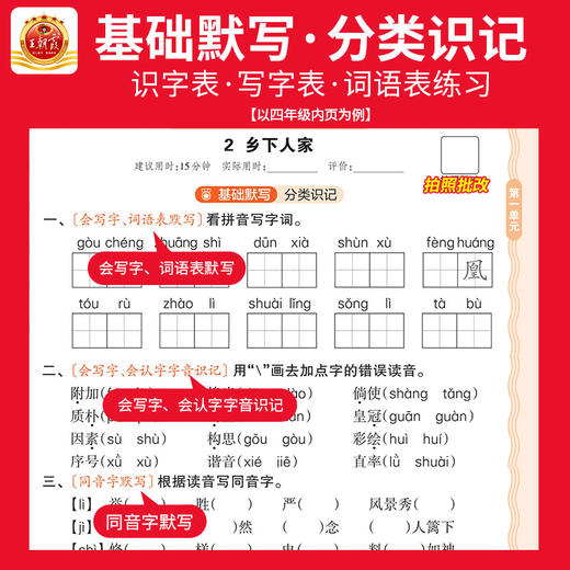 2026春下册王朝霞新品人教版活页默写1-6年级 商品图3